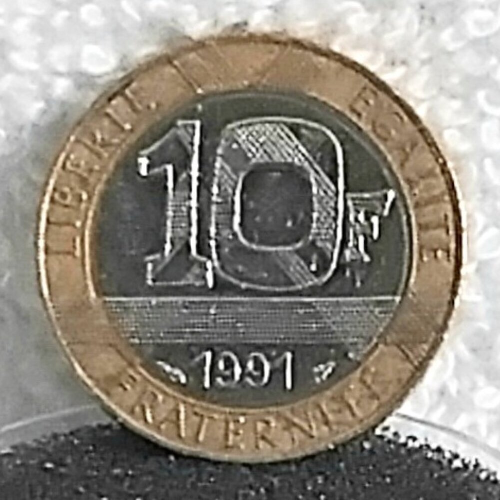 Circulated 1991 France 10F Francs Liberte Egalite Fraternite RF Coin!!